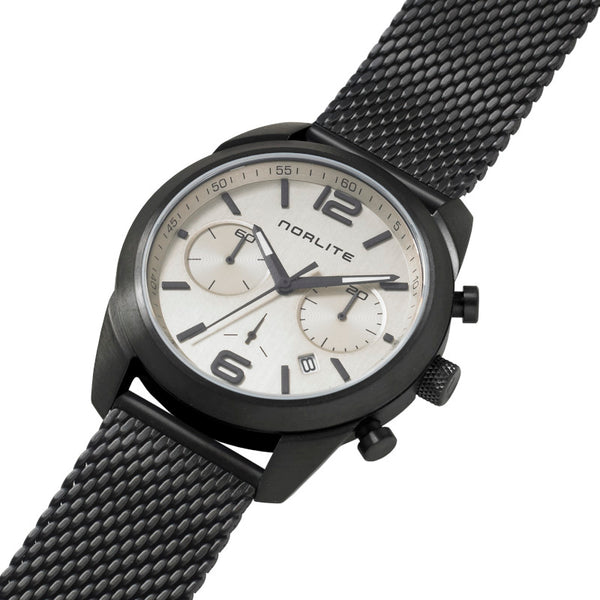 Nordic Sports | Sand Coloured Dial - Black Mesh