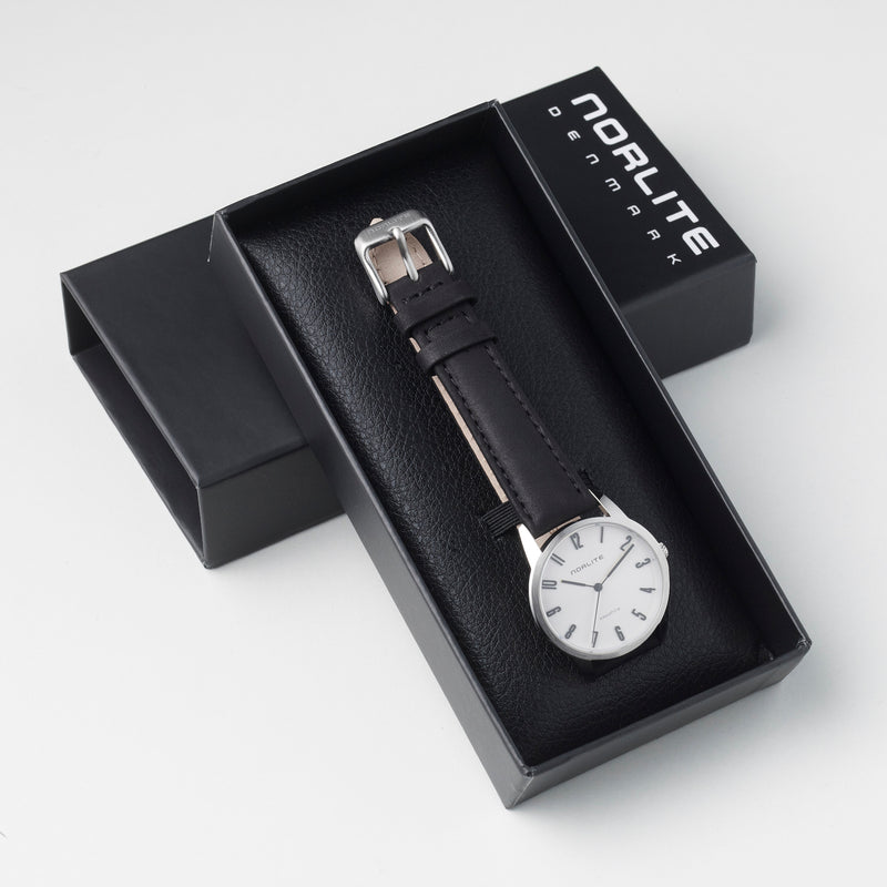 Nordic Women | White Sunray Dial - Black Leather