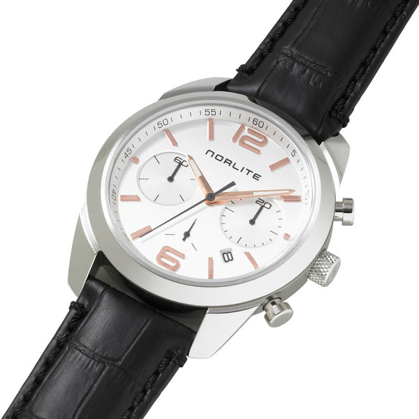 Nordic Sports | White Dial - Croco-imprinted Leather