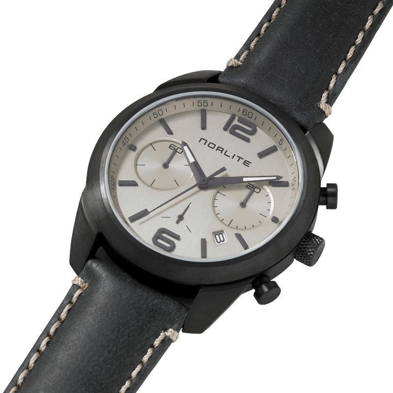 Nordic Sports | Sand Coloured Dial - Black Leather