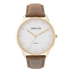 Nordic Men | White Dial - Brown Leather