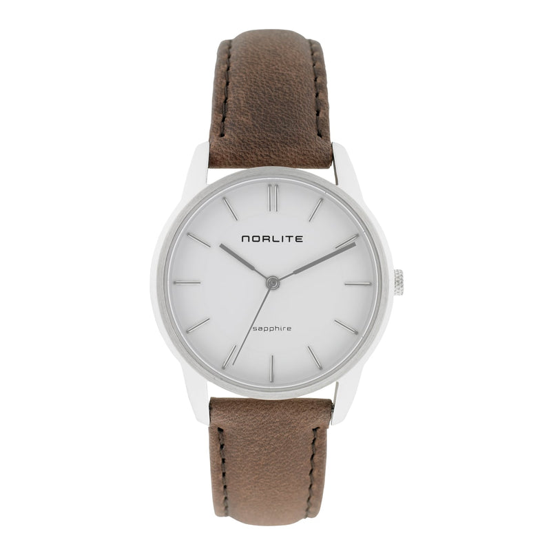 Nordic Women | White Dial - Brown Leather