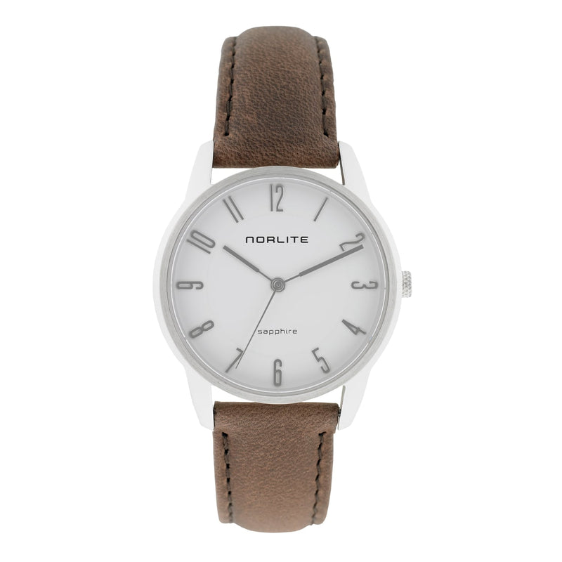 Nordic Women | White Dial - Brown Leather